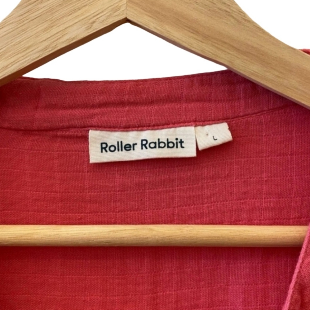 Roller Rabbit Embroidered Boho Chic Size: L  Pink Red - Picture 4 of 8